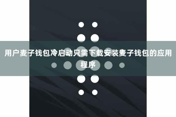 用户麦子钱包冷启动只需下载安装麦子钱包的应用程序