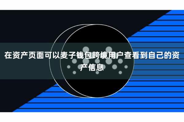 在资产页面可以麦子钱包跨境用户查看到自己的资产信息
